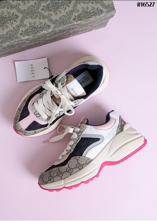🔆[GUCCI] 구찌 GG 라이톤 레더 스니커즈 핑크베이지 🔆