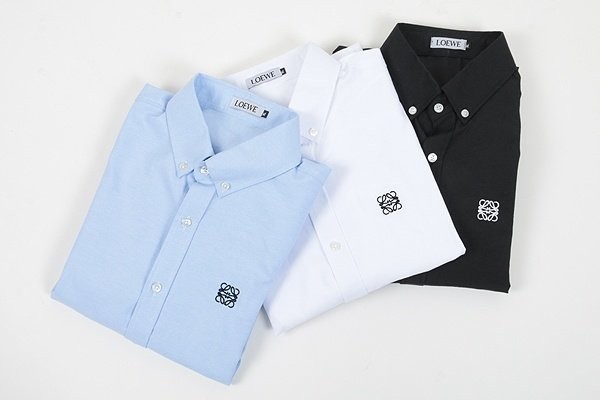 로에베 미니 아나그램 자수 옥스포드 셔츠