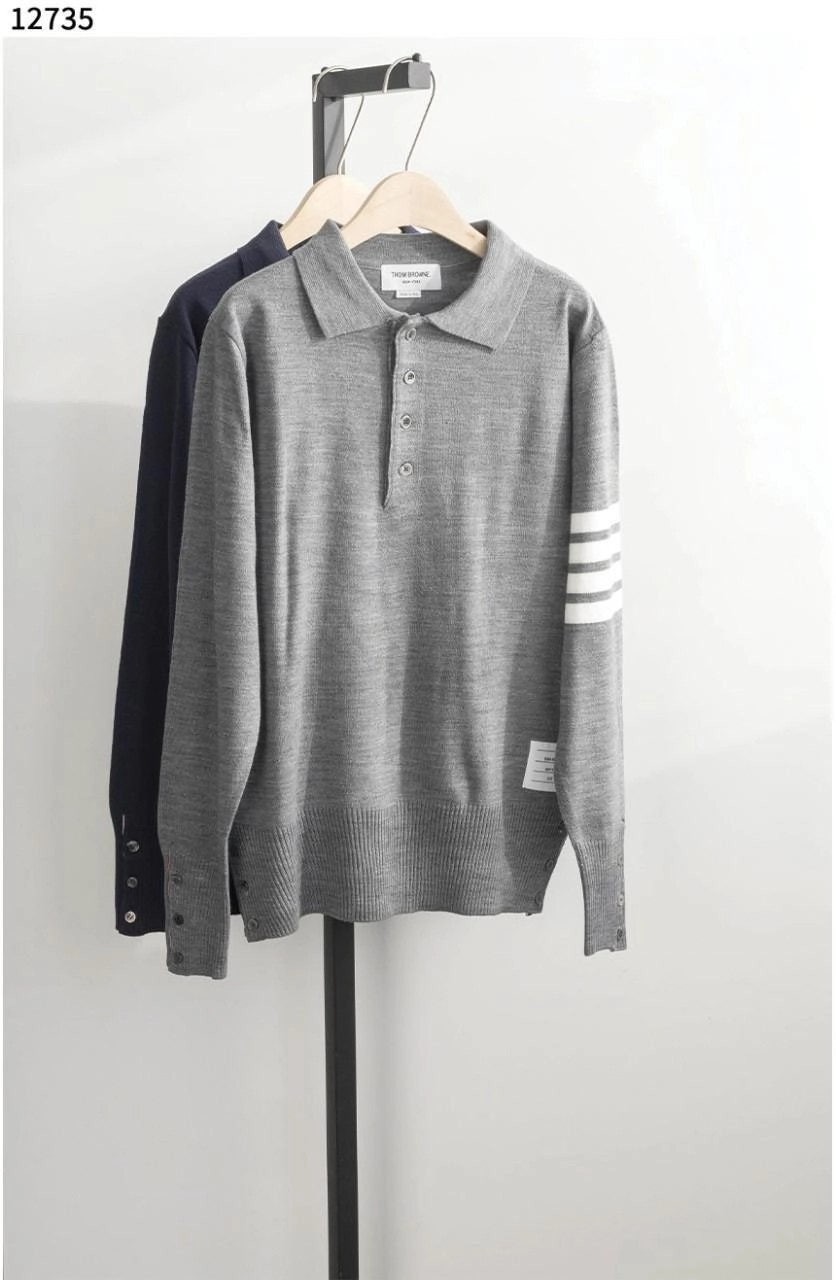 💕 톰* 남성 파인 메리노 4바 카라 니트 셔츠