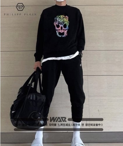 💕 필* 퍼포먼스 플라워 스컬 밍크양기모 티셔츠