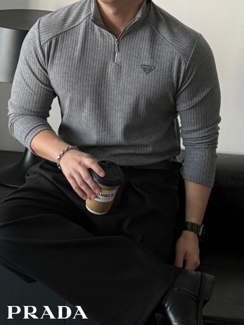 💕 프** 머슬핏 긴팔 반집업