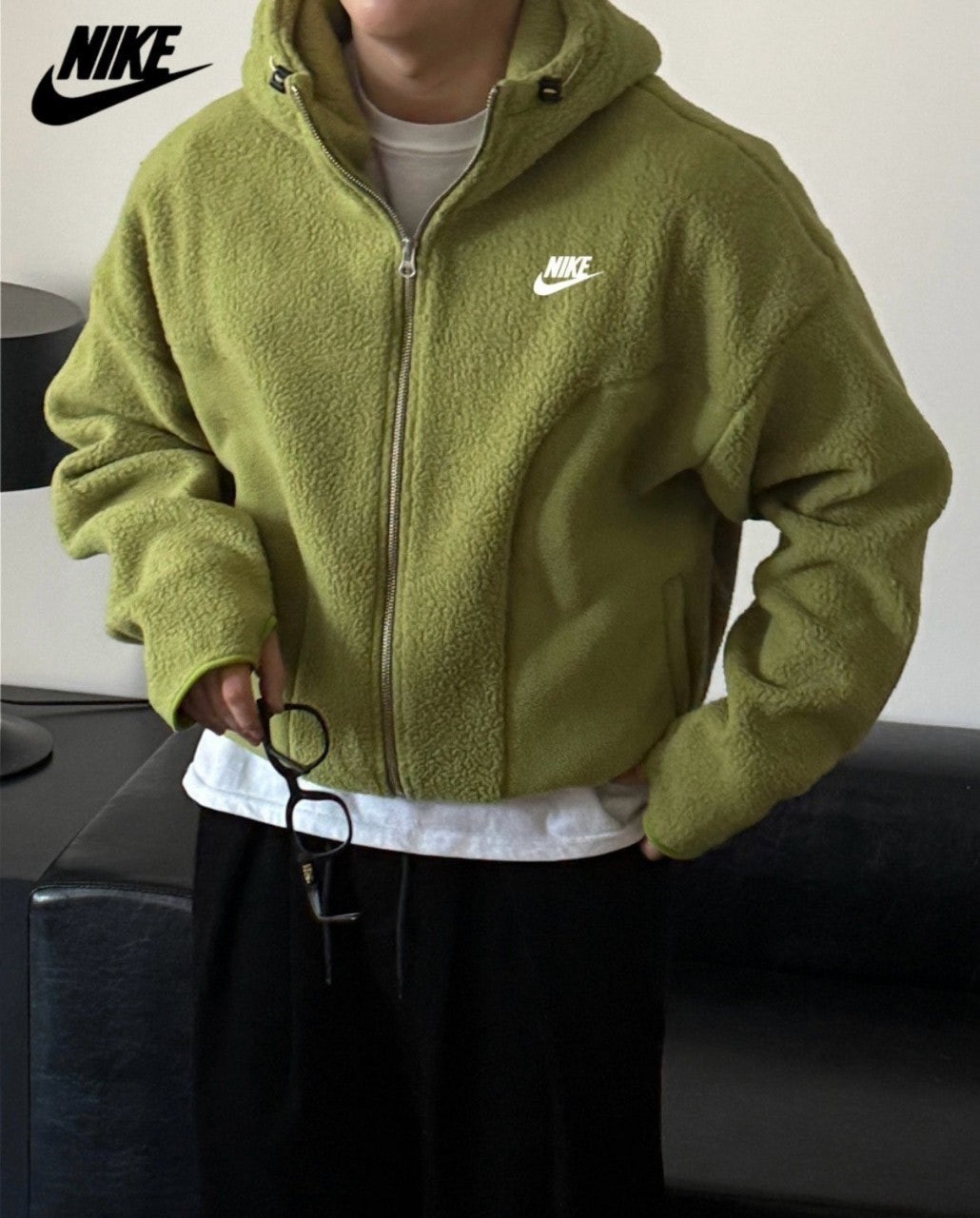 💕 나** 자수 덤블후리스 후드 집업