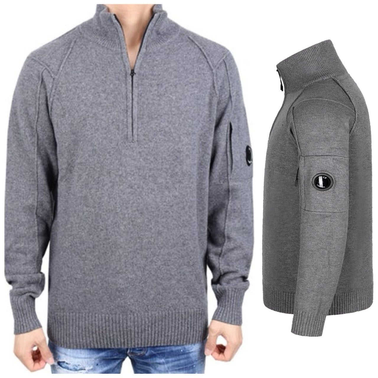 💕 C* 컴퍼니 반집업 니트 스웨터 렌즈와펜 램스울 스트라이프