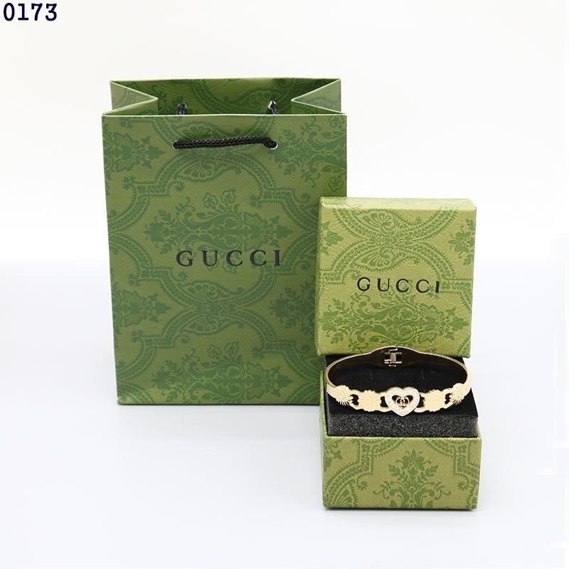 💕 구* 크리스탈 하트 GG로고 골드 뱅글 팔찌