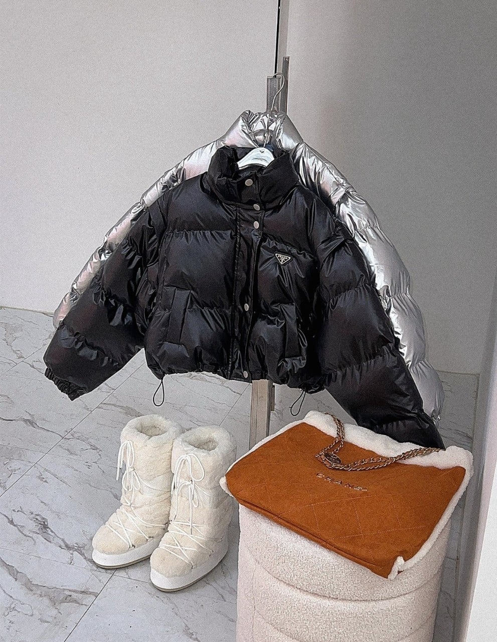 프라다 여성 컨버터블 투웨이 패딩