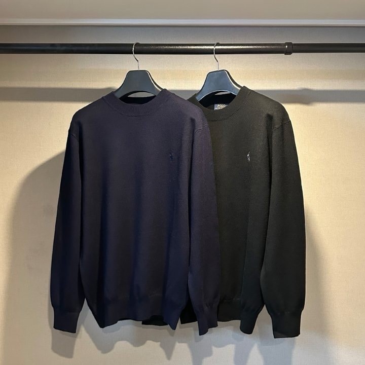 폴로 엠브로이더리 크루넥 니트