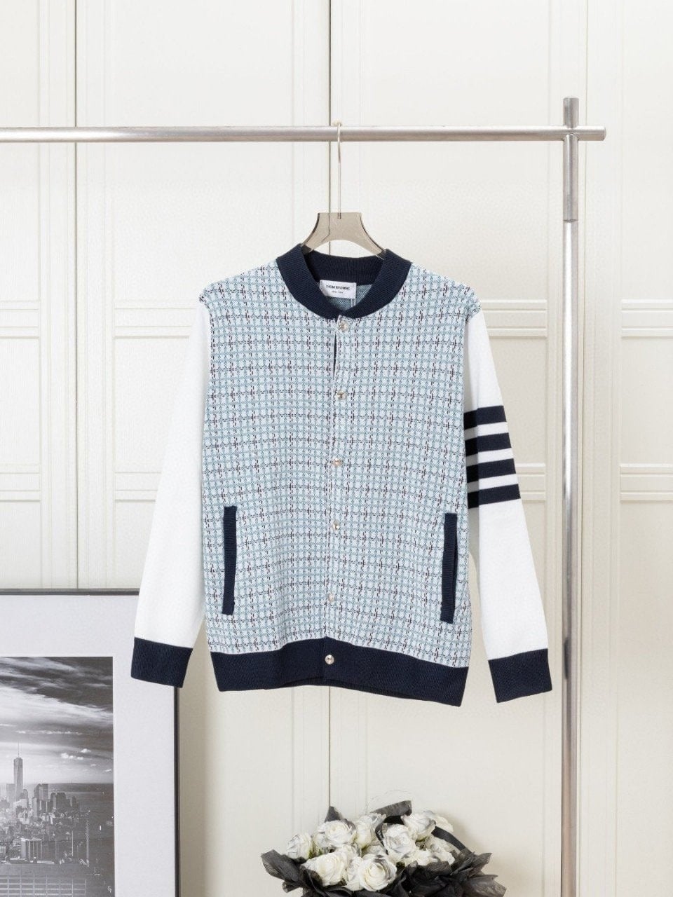 💕 톰* 메탈버튼 체크배색 자켓