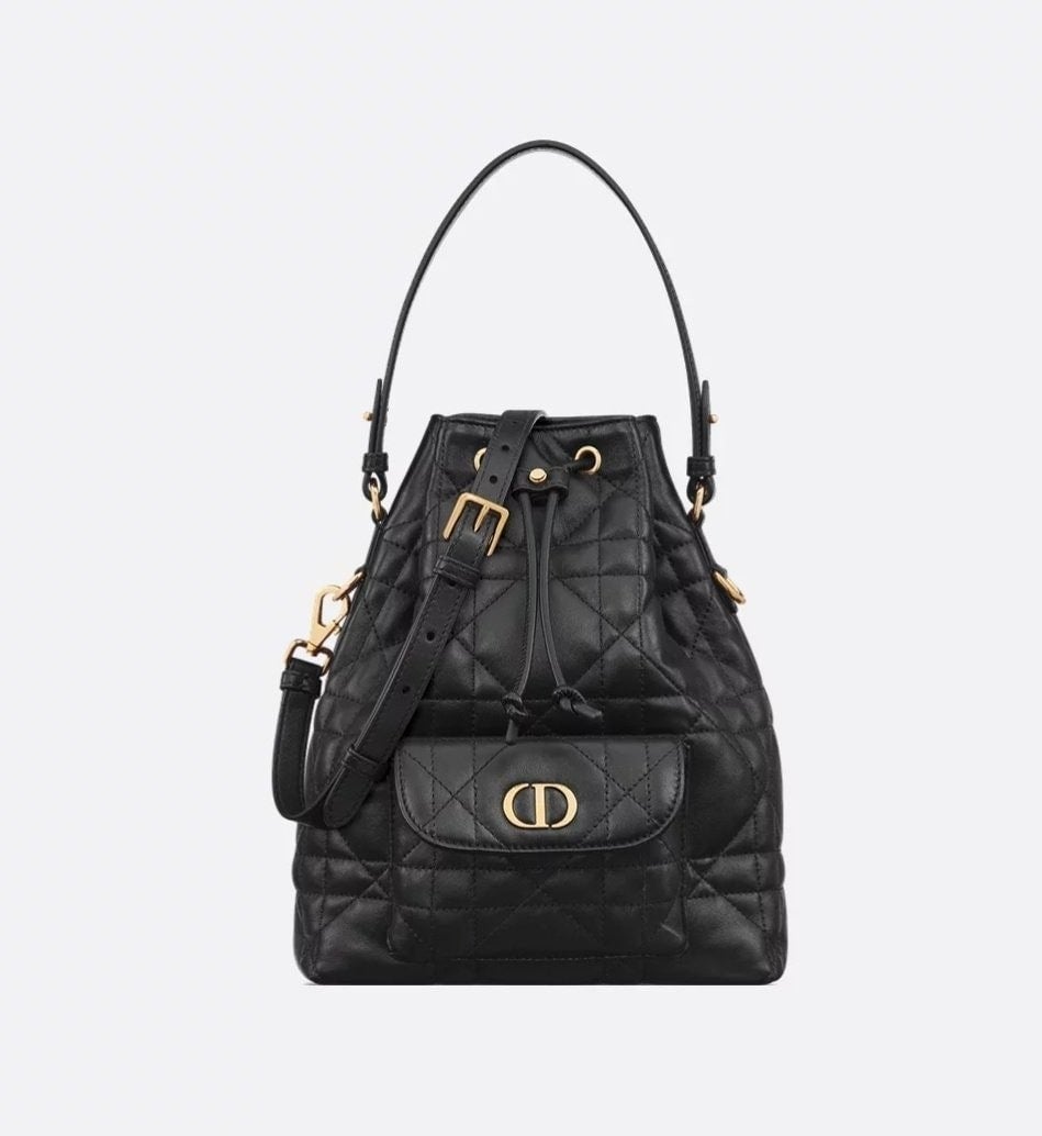 💕 디* Caro 스몰버킷백 블랙 매크로까나쥬 양가죽