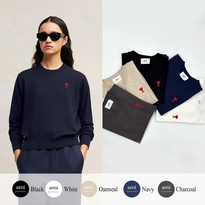 💕 아* 드 꾀흐 엠브로이더리 크루넥 니트 (여성)