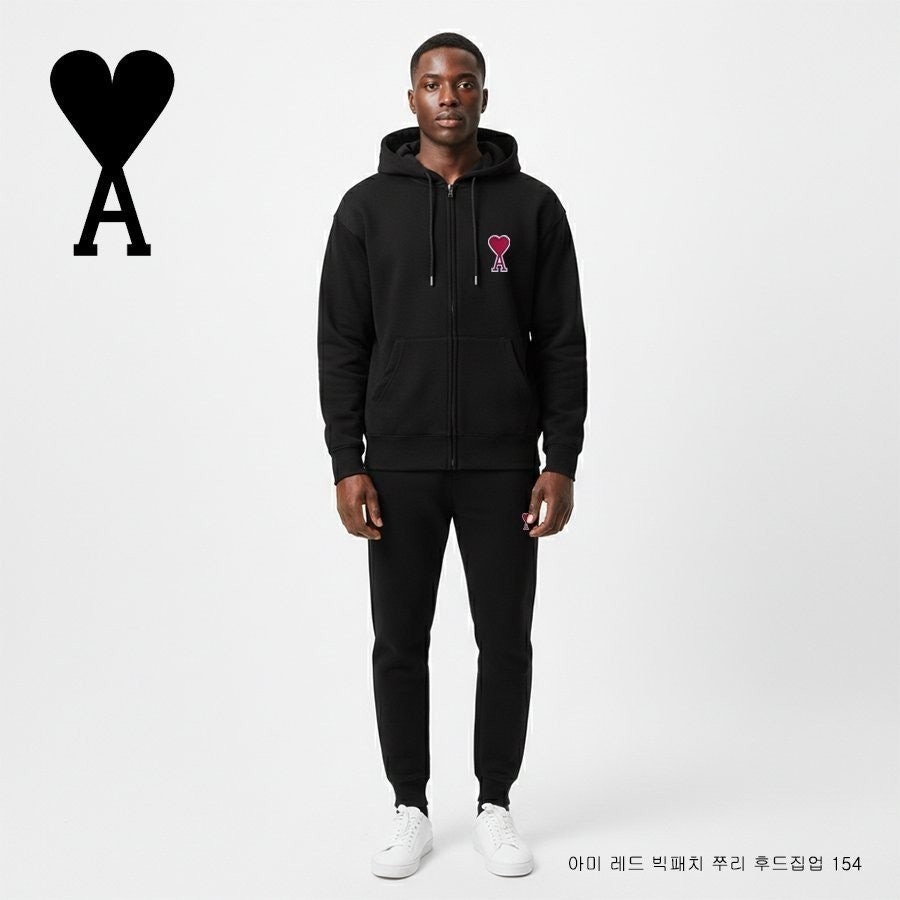 💕 아* 레드 빅패치 쭈리 후드집업 152