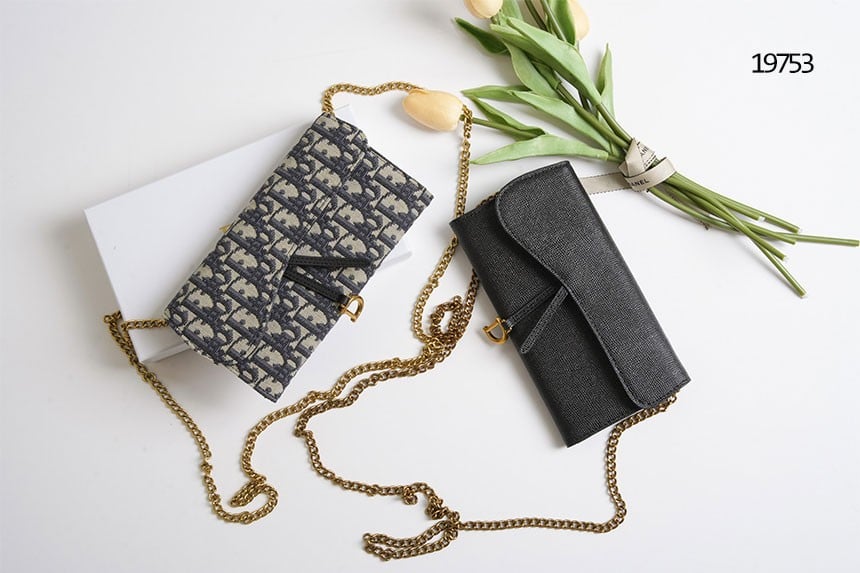 🔆[DIOR] 크리스찬 디올 새들 스몰 체인 파우치 장지갑 🔆