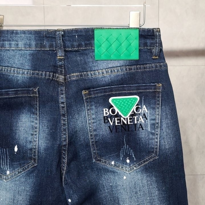 💕 보** 그린레더패치 페인팅 워싱 청바지