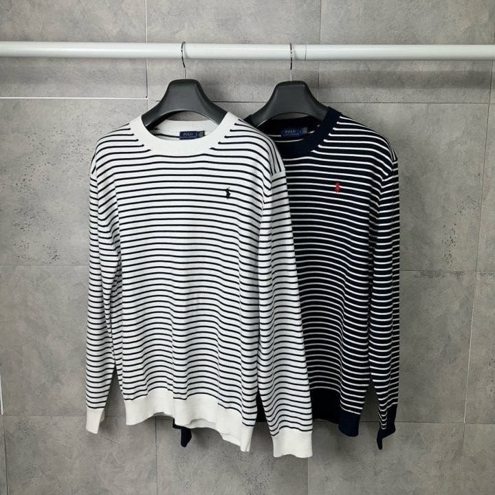 폴로 단가라 라운드 긴팔 니트