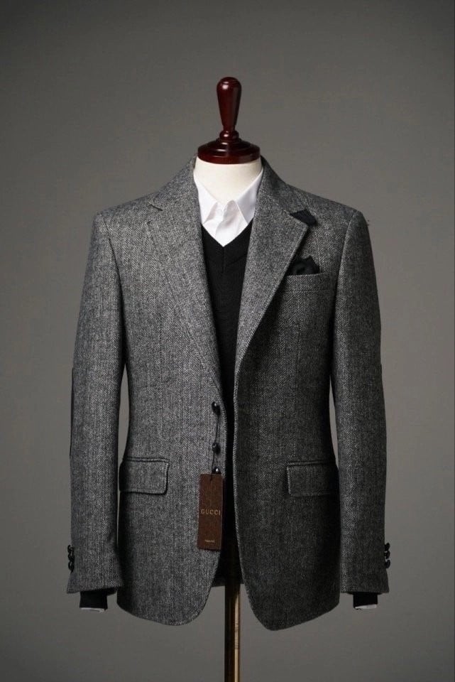 구찌 해링본 세페레이드 자켓 차콜