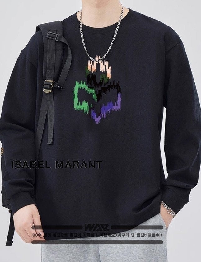 💕 이** 마랑 비비드 마랑 패턴 밍크양기모 티셔츠