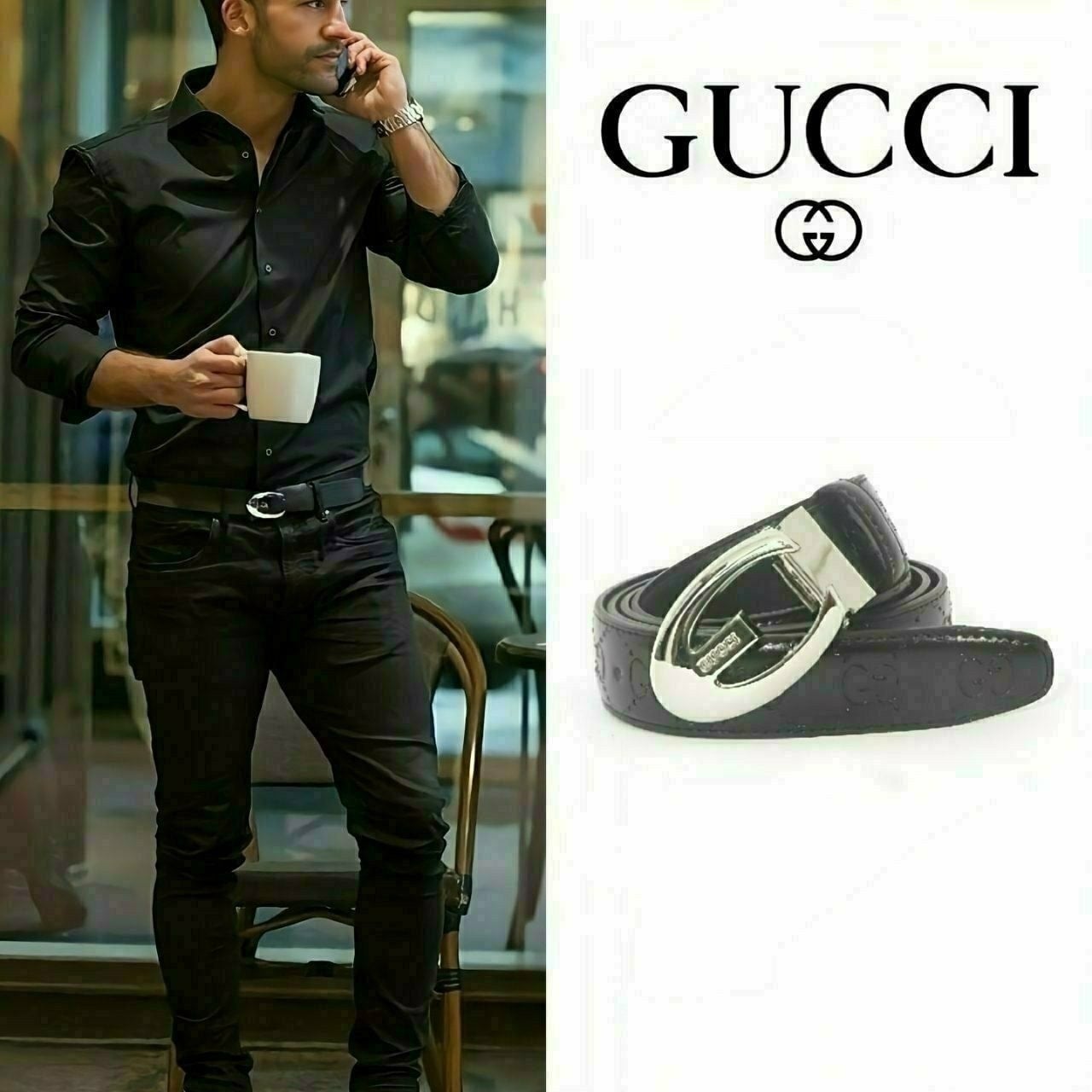 💕 구* 로고 실버장식 벨트