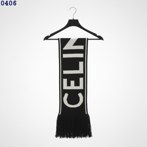 👹셀린느 블랙&화이트 울 캐시미어 머플러👹