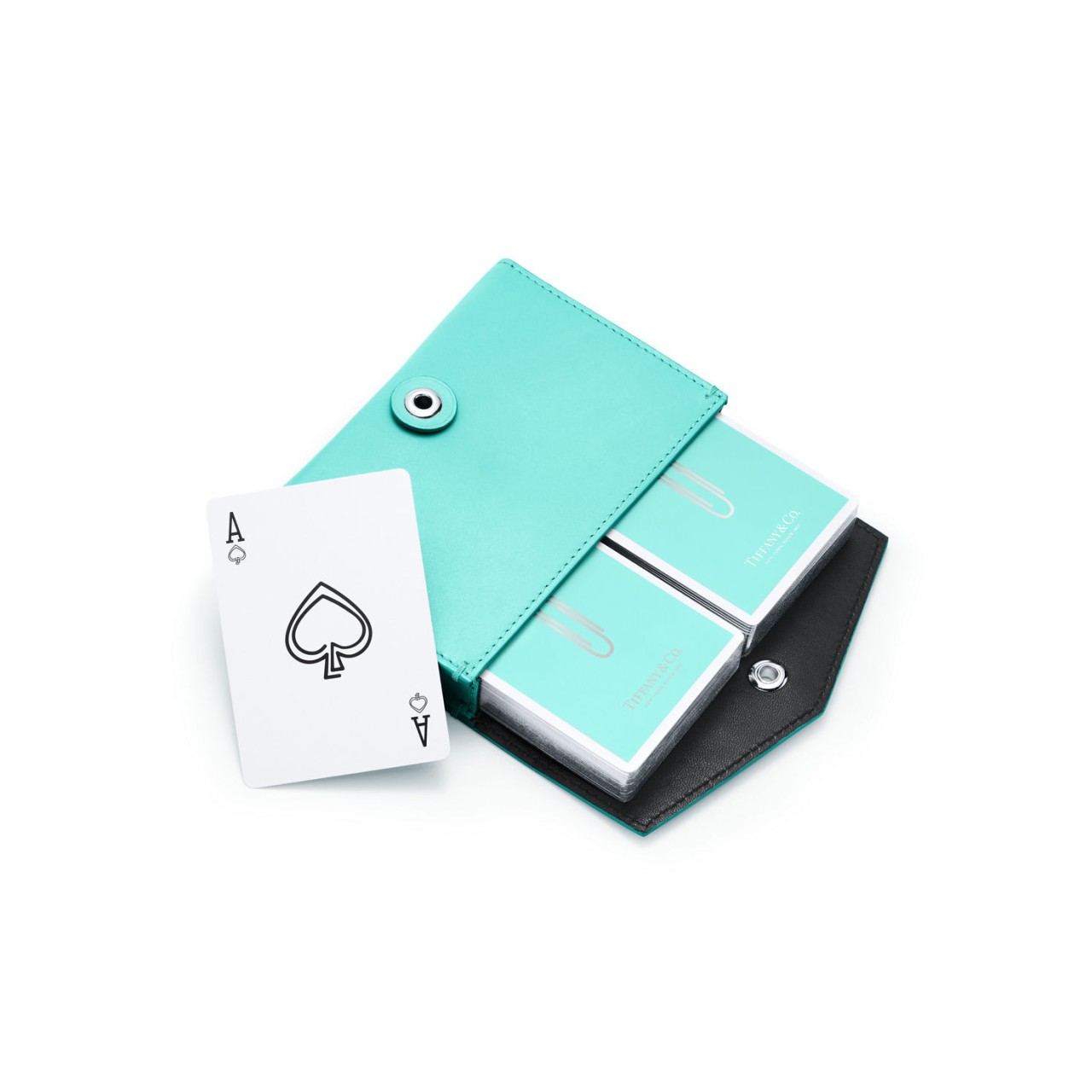 👹티파니앤코 페이퍼 클립 플레잉 카드 레더 파우치 세트👹