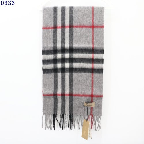 👹버버리 슬림 체크 캐시미어 머플러 그레이👹