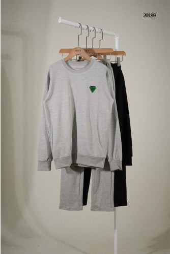 🔆 [Bottega Veneta] 보테가베네타 그린 트라이 앵글 패치 로고 상하의 셋 🔆