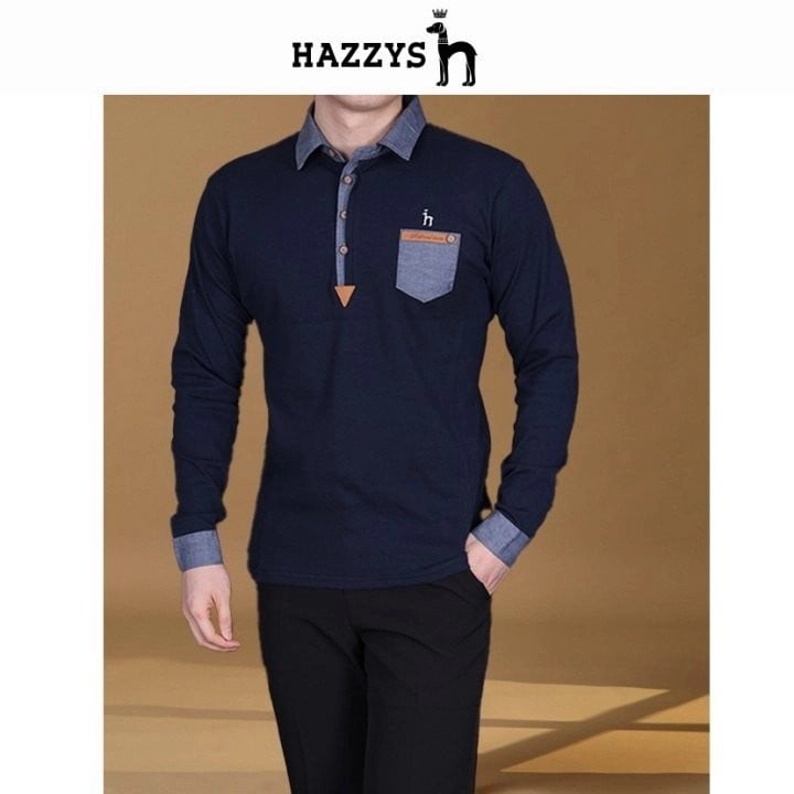 HZS 삼각 카라 긴팔 티셔츠