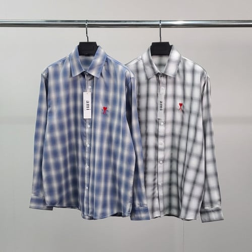 💕 아* 스몰하트자수 오버 체크 셔츠