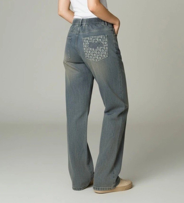 💕 디* 포켓 포인트 밴딩 워싱데님 와이드핏 ➡️수입풀(남녀공용) 봄제품