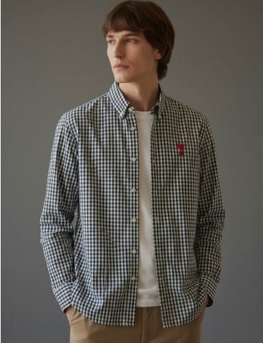 💕 아* 스몰 체인 레드 하트 꾀흐 셔츠➡️수입최고급