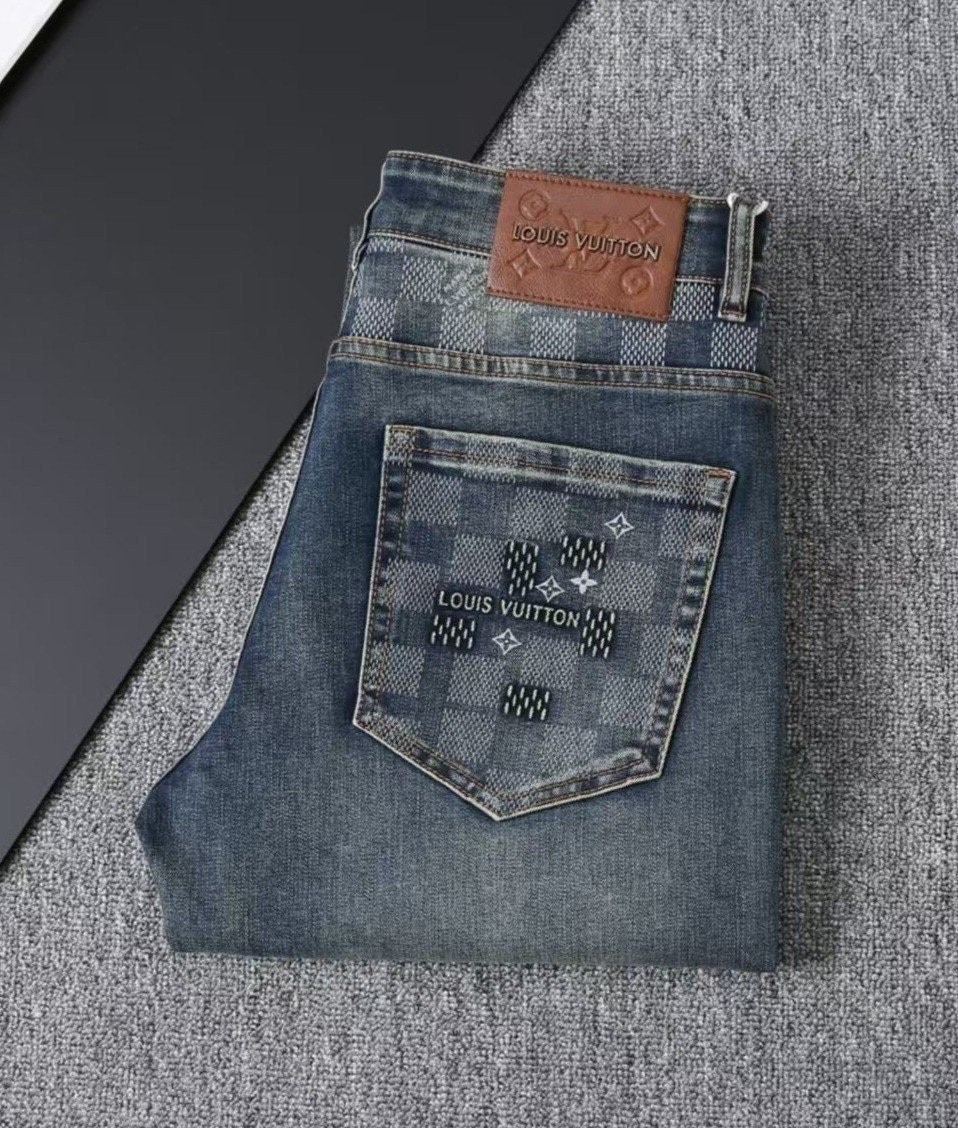 💕 루* 다미에 로고자수 워싱스판 데님진➡️수입최고급(봄제품)