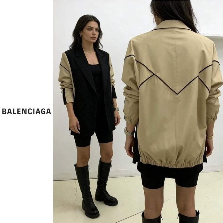 💕 발**** 모르빈 오버핏 배색자켓