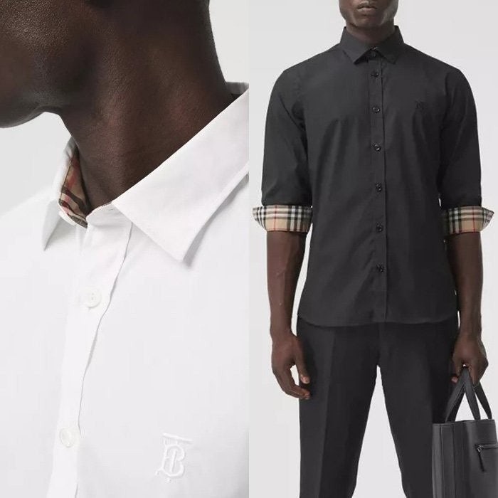 💕 버** TB 모노그램 체크 포인트 셔츠