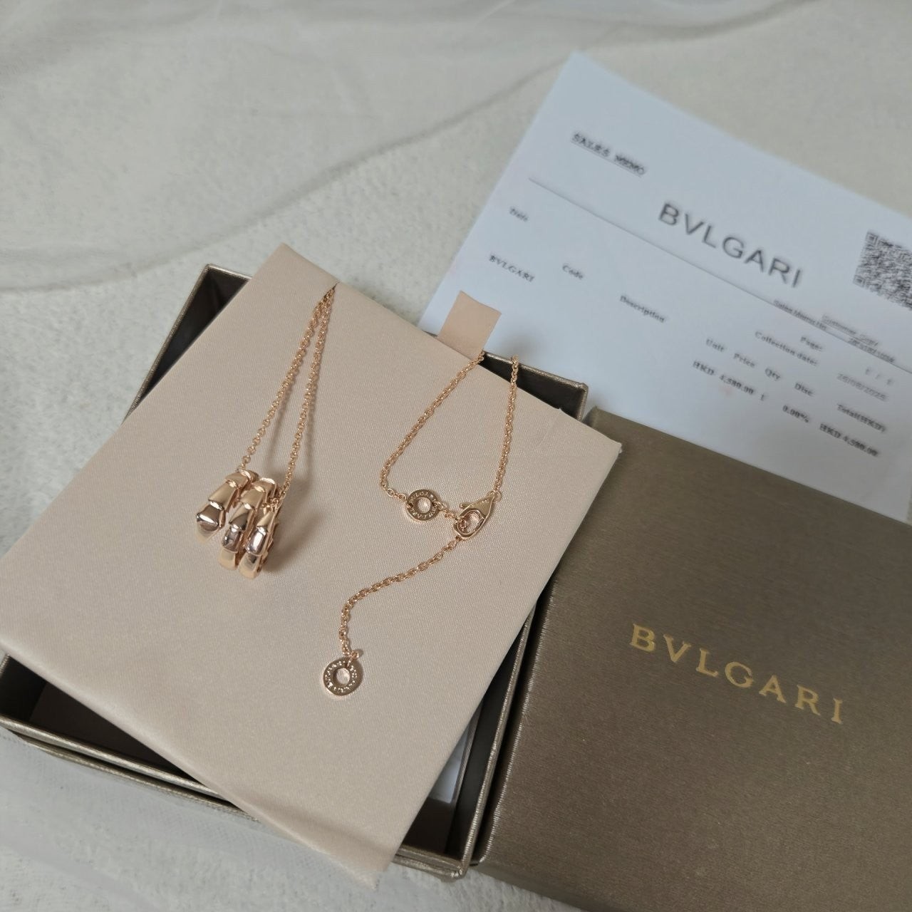 💕 불** 세르펜티 바이퍼 네크리스 목걸이 (로즈골드)