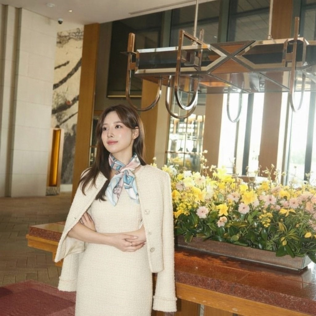 💕 루* 써클 로고 스카프