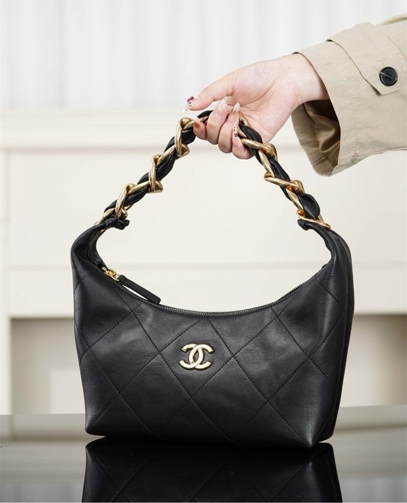 💕 샤* 25k 호보백 블랙 골드 메탈