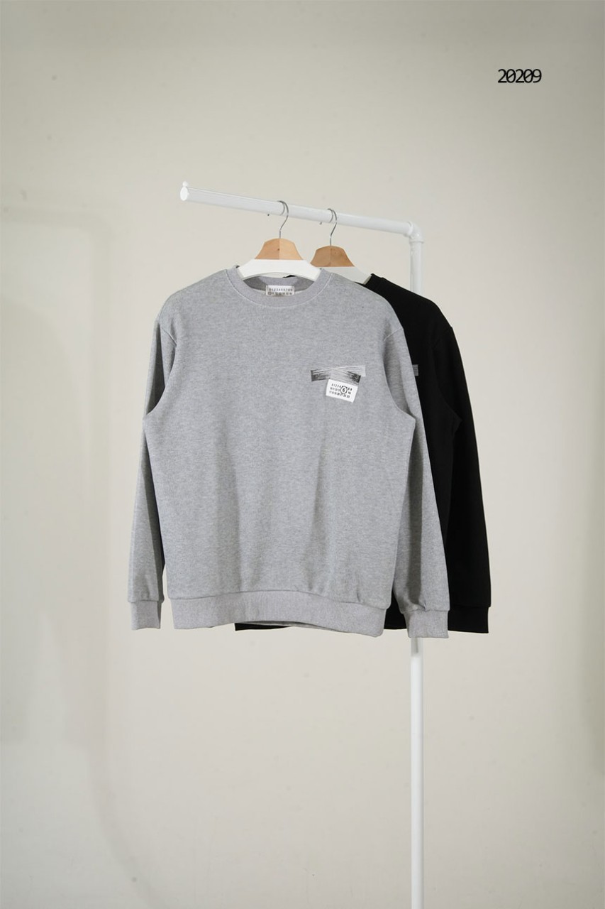 🔆 [Maison Margiela] 메종마르지엘라 테이핑 로고 골지 맨투맨 🔆