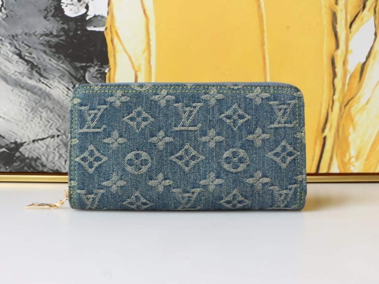 루이 데님 지퍼돌이 장지갑
