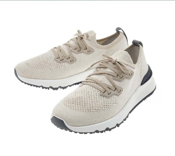 브*넬로쿠*넬리 남성 니트 스니커즈