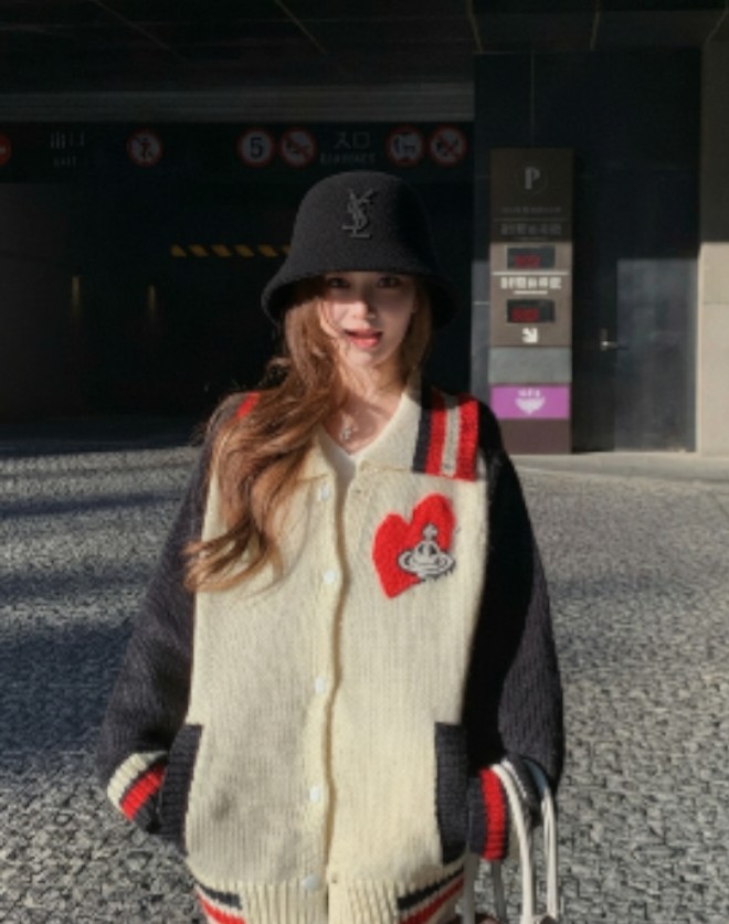 생VV 심볼가죽로고 버킷햇