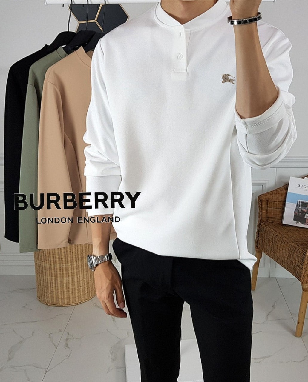 버 찡로고 심플 헨리넥 136