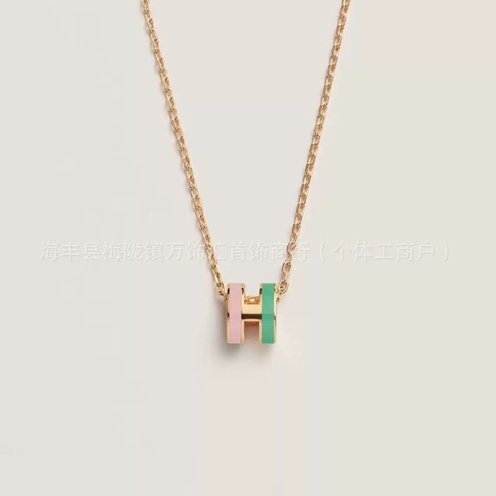 #쥬얼악세사리 HE.RMES pop h mini 목걸이 투톤 (수입) (min 122742)