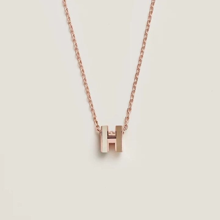 #쥬얼악세사리 HE.RMES pop h mini 목걸이 투톤 (수입) (min 950574)