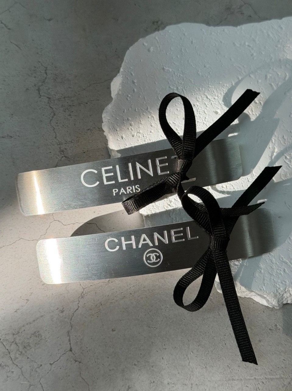 써지컬스틸 리본 헤어핀