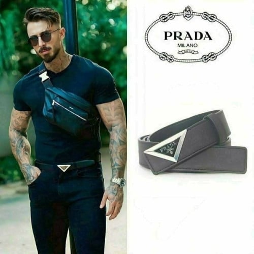 (090) 26s 프♡다 삼각로고 가죽 벨트