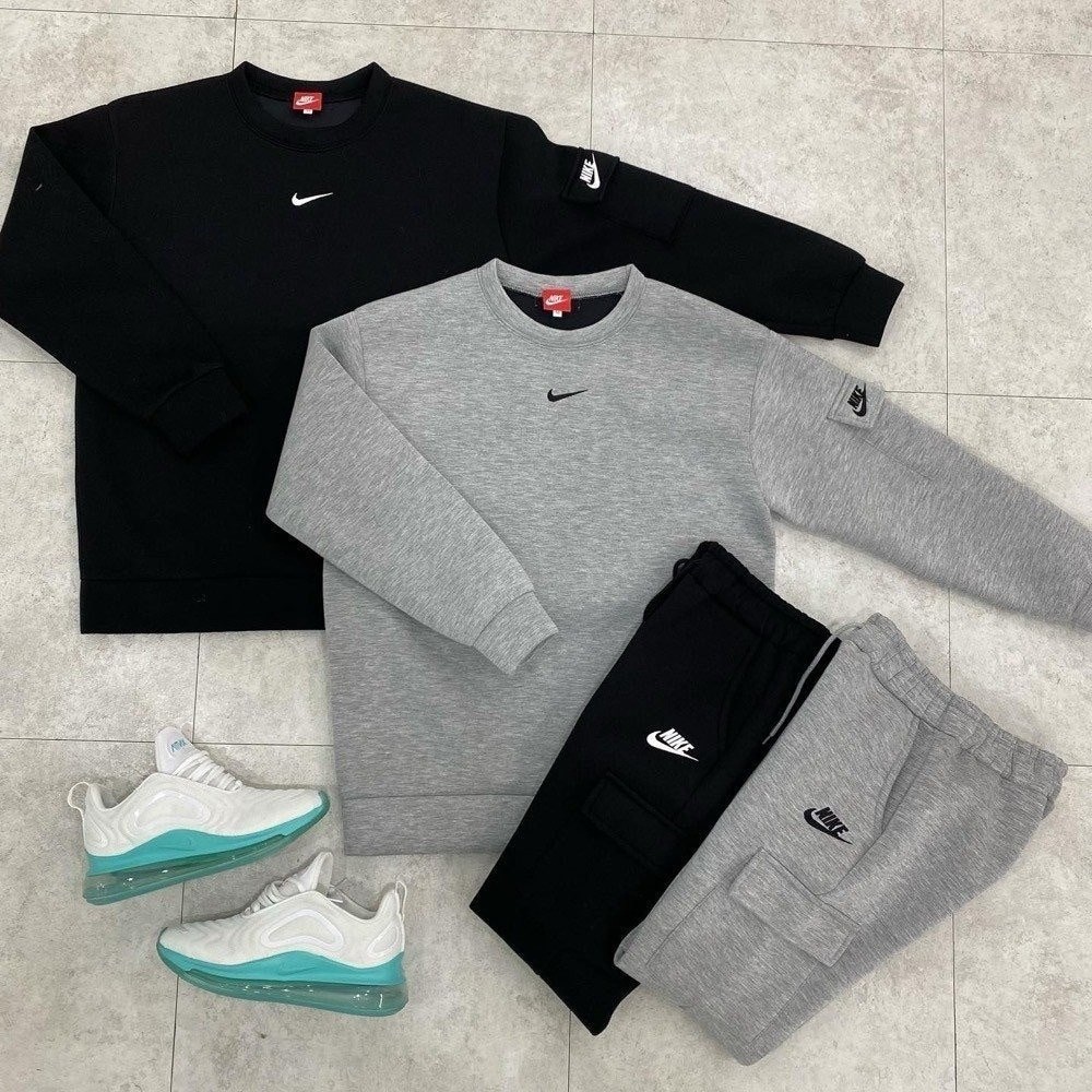 💕 나** 자수로고 네오프랜 맨투맨 카고 팬츠 세트