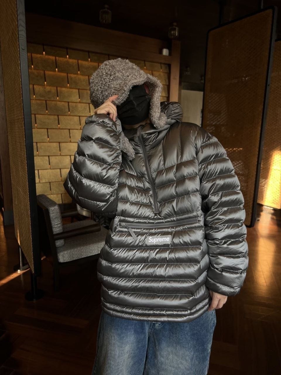 💕 슈** WEEK6 마이크로다운 하프 집업 후드 풀오버 아노락 - 수입