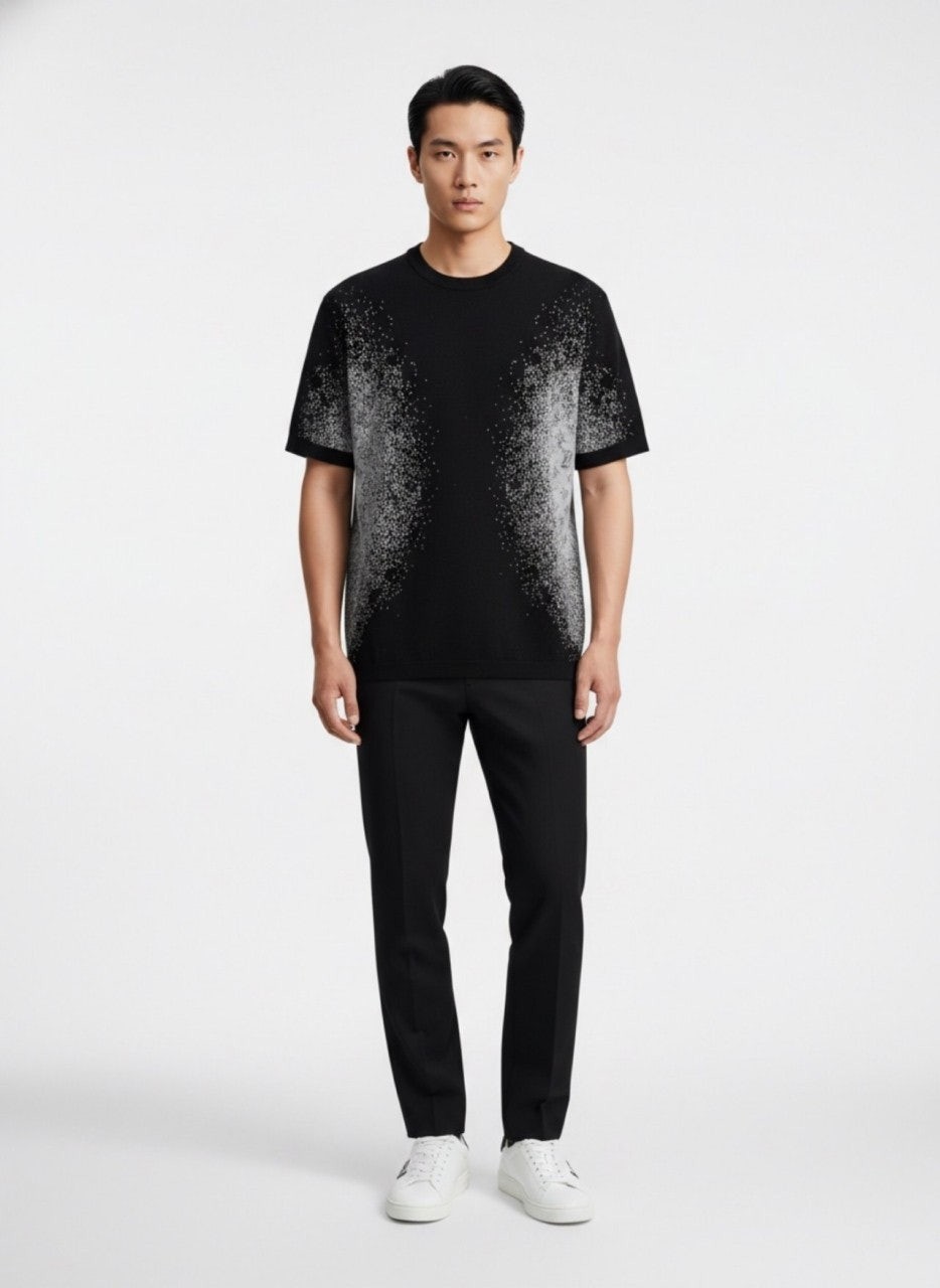 💕 루* 그라데이션 패턴 반팔 니트