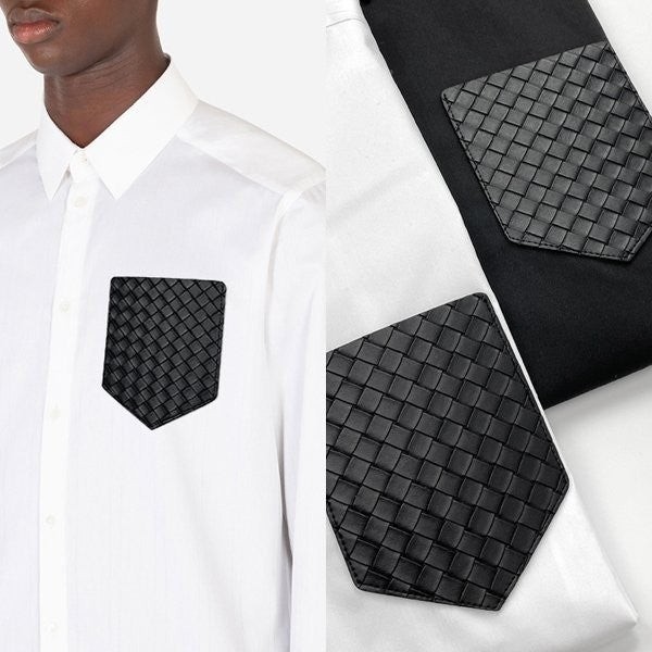 💕 보** 레더포켓 솔리드셔츠