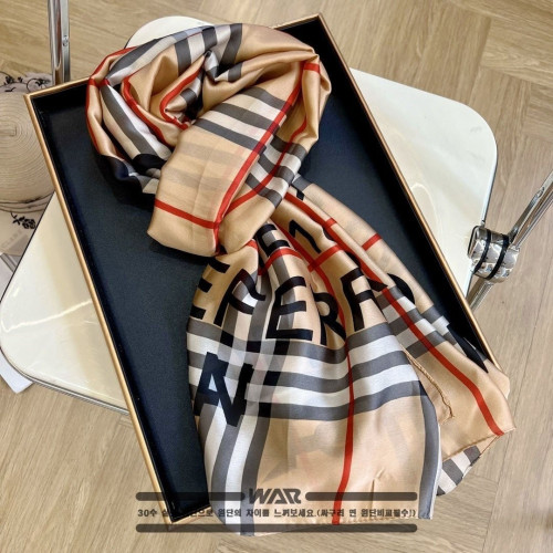 💕 버** 체크 레터링 베이지 스카프