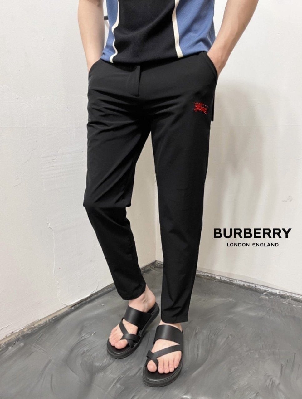 💕 버** 레드기사 자수로고 아이스 슬랙스