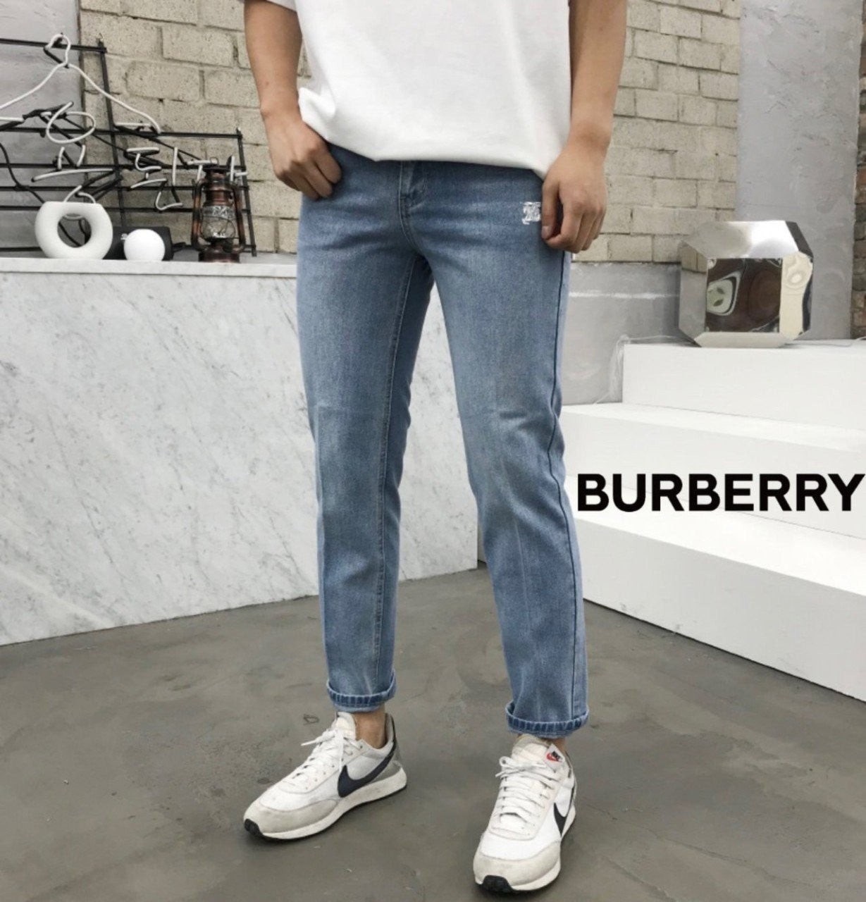 💕 버** 테이퍼드 베이직 청바지